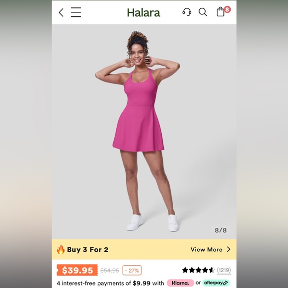 Halara Fuchsia Fedora Backless Crisscross Active Dress-Easy Peezy Edition | NEW! - Picture 9 of 12